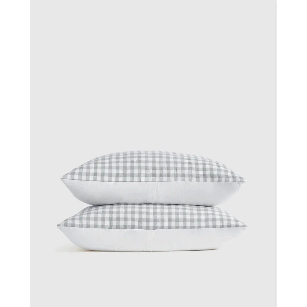 Quince King Linen Striped Quilted Sham Set Mist Set 2 $69.90 Retail